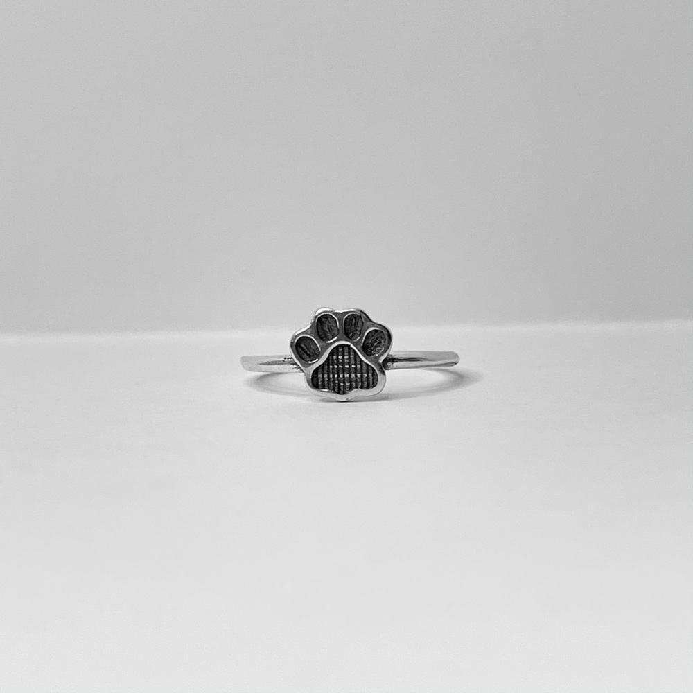 Sterling silver paw print ring, paw print ring, silver paw print ring, pet ring